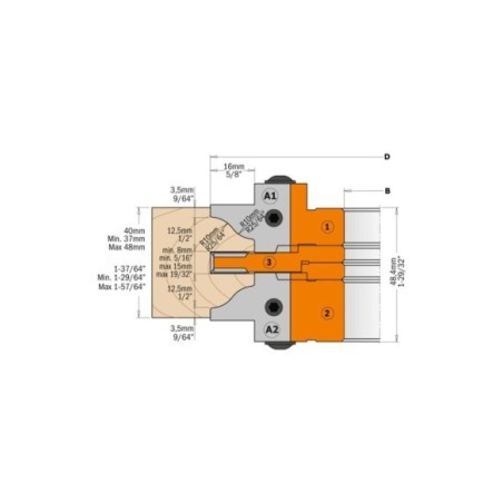 Set di 3 teste portacoltelli per antine e portoncini